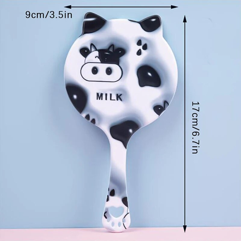 Ръчно огледало за грим Крава Котешки уши Огледало за грим с дръжка Ръчно огледало Спа салон Компактни огледала Козметично огледало за жени