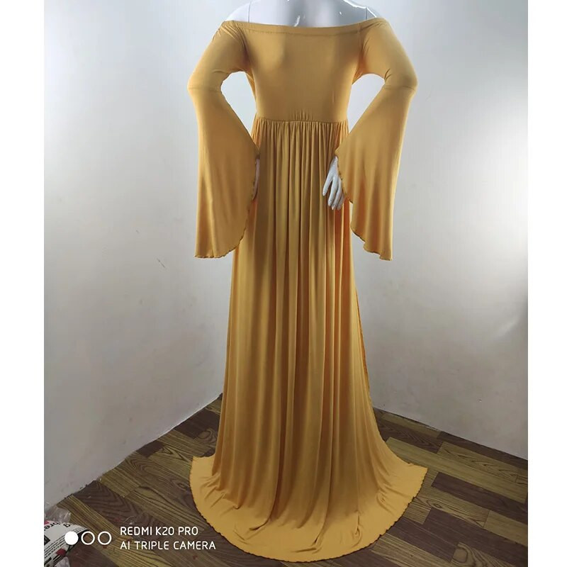 Grūtnieču kleitas ar uzplaiksnāmām piedurknēm Fotosesijas, garas Vestidos, kleita bez pleciem, grūtnieces fotosesija