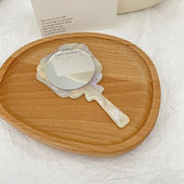 1 vnt acetato lakšto rankinis makiažo veidrodis, kosmetinis kompaktiškas veidrodis moterims