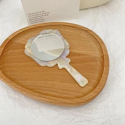 1 vnt acetato lakšto rankinis makiažo veidrodis, kosmetinis kompaktiškas veidrodis moterims