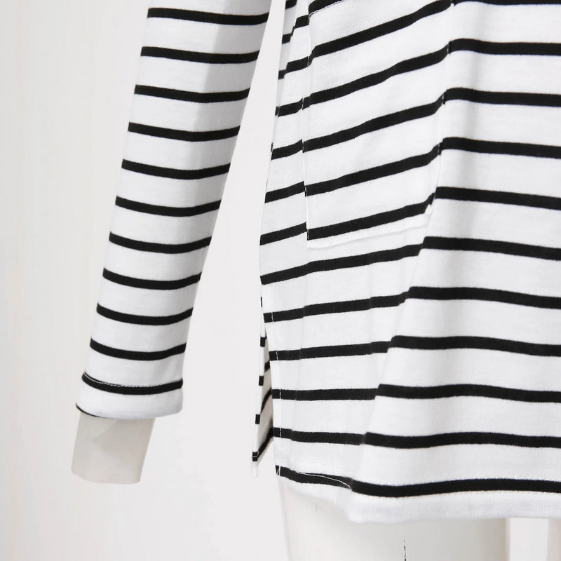 Nova ženska prugasta majica dugih rukava za trudnice, jednobojna majica za dojenje Osnovna majica kratkih rukava s O izrezom Modna ležerna majica za dojenje za trudnice