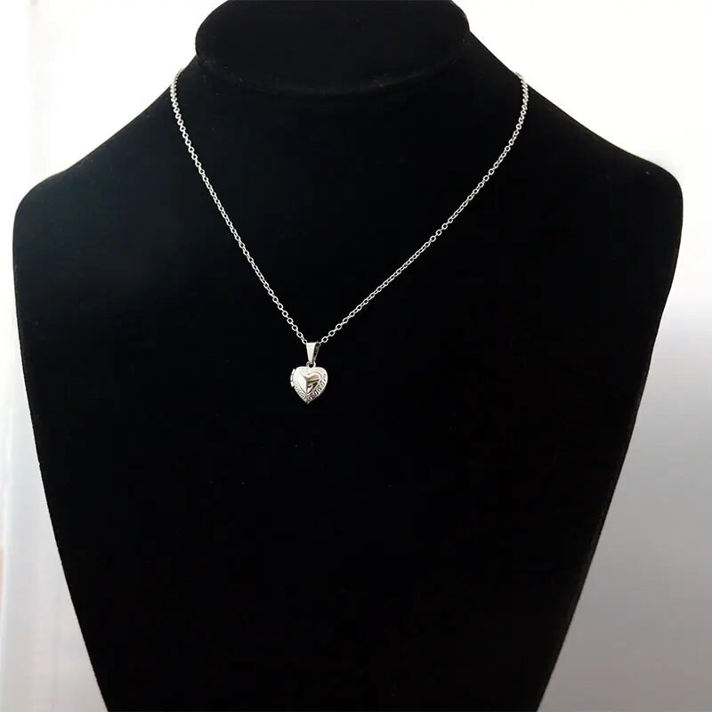 1kom sićušni okvir za fotografije s privjeskom u obliku srca, ogrlica s ljubavnim srcem, plutajući medaljon, ogrlice, ogrlice, modni spomen nakit za muškarce