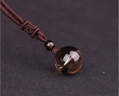 Dabīgā akmens 16 mm melna obsidiāna tīģera acs akmens kulonu pārsūtīšana Lucky Amulet kristāla kulonu kaklarota