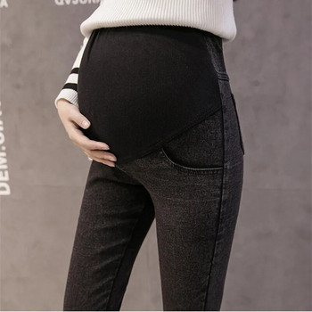 Горещи дънки за бременни за бременни Еластични дънкови тесни панталони с висока талия Модни тънки панталони за бременни 2023 г.