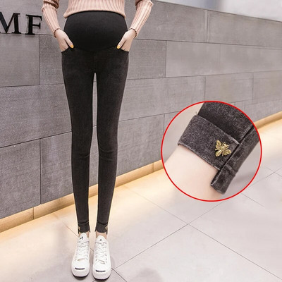 Vruće traperice za trudnice, uske traper hlače s elastičnim visokim strukom, modne uske trudničke hlače 2023.