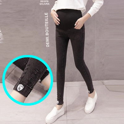 Vruće traperice za trudnice, uske traper hlače s elastičnim visokim strukom, modne uske trudničke hlače 2023.