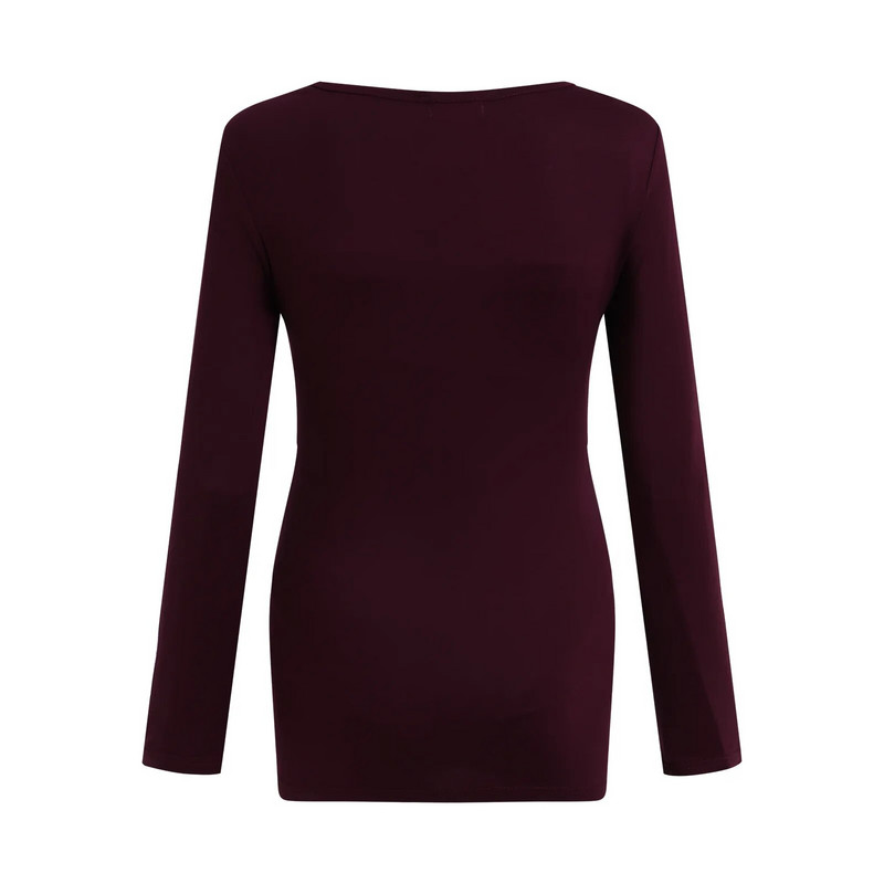 Mame Jesen dugih rukava Trudnička odjeća Majice za dojenje za trudnice Jednobojna majica za dojenje 2023 Majice