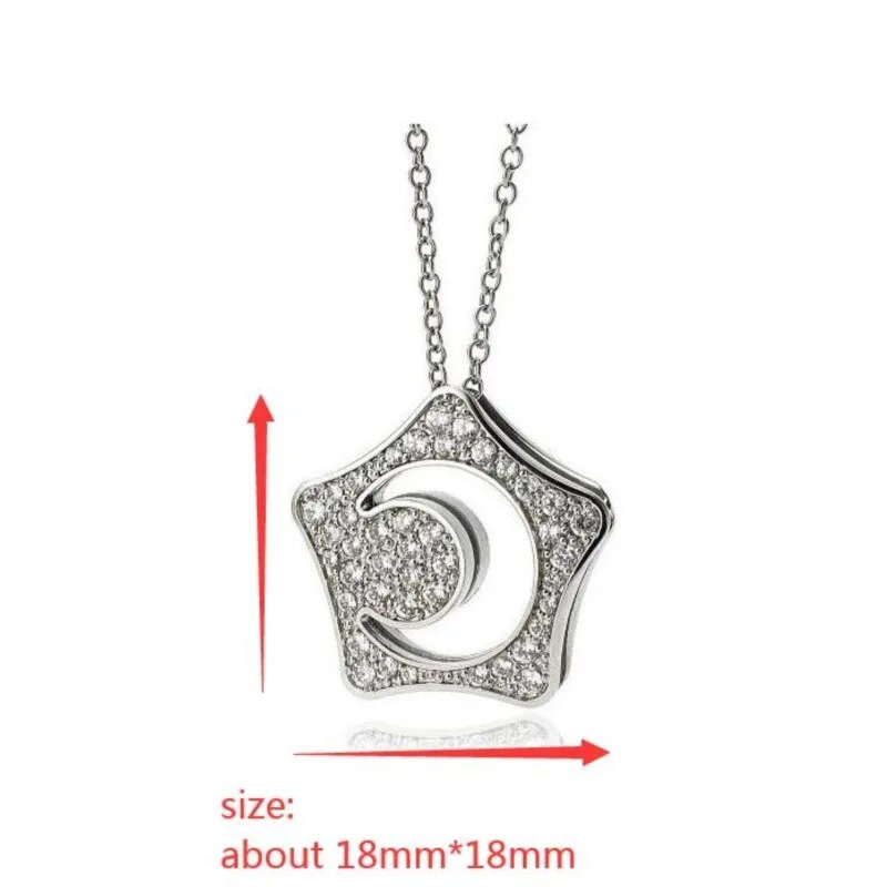 Zvijezda šuplji mjesečev sjaj kamenčići kristalna ogrlica vremenski lanac modni nakit dropshipping kvalitetni pokloni za rođendanske djevojke ljubavnici