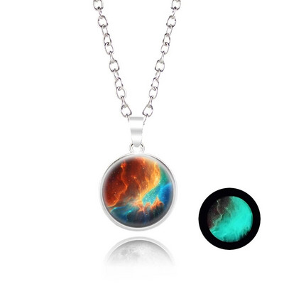 Novi dolazak Sjajni nakit Ogrlica s punim mjesecom Ručno izrađena staklena kupola Ogrlica s pomrčinom Mjeseca Sjaj u mraku Nakit s privjescima