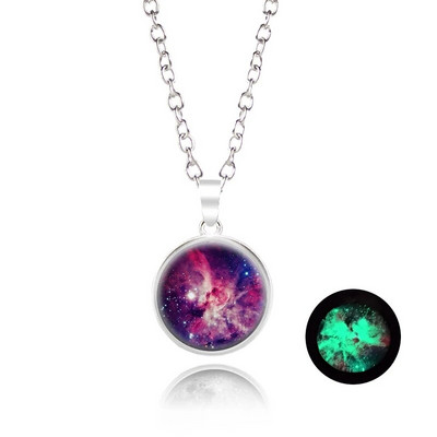 Novi dolazak Sjajni nakit Ogrlica s punim mjesecom Ručno izrađena staklena kupola Ogrlica s pomrčinom Mjeseca Sjaj u mraku Nakit s privjescima
