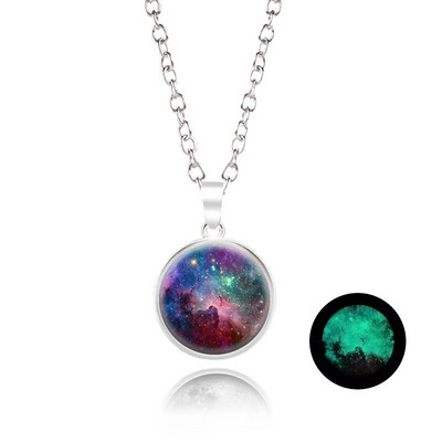 Novi dolazak Sjajni nakit Ogrlica s punim mjesecom Ručno izrađena staklena kupola Ogrlica s pomrčinom Mjeseca Sjaj u mraku Nakit s privjescima