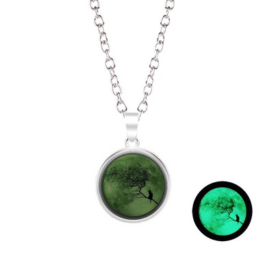 Novi dolazak Sjajni nakit Ogrlica s punim mjesecom Ručno izrađena staklena kupola Ogrlica s pomrčinom Mjeseca Sjaj u mraku Nakit s privjescima