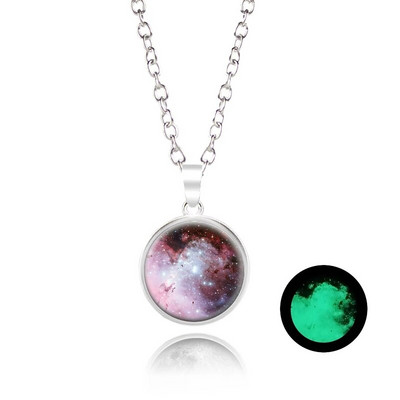 Novi dolazak Sjajni nakit Ogrlica s punim mjesecom Ručno izrađena staklena kupola Ogrlica s pomrčinom Mjeseca Sjaj u mraku Nakit s privjescima