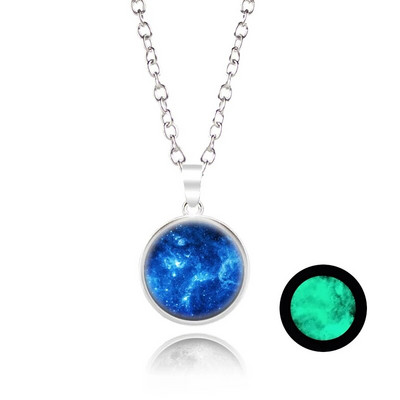 Novi dolazak Sjajni nakit Ogrlica s punim mjesecom Ručno izrađena staklena kupola Ogrlica s pomrčinom Mjeseca Sjaj u mraku Nakit s privjescima