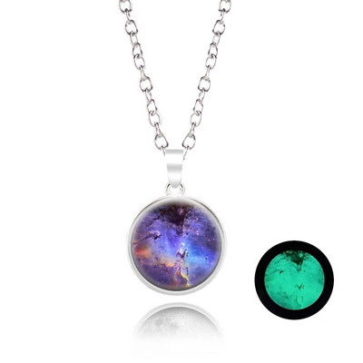 Novi dolazak Sjajni nakit Ogrlica s punim mjesecom Ručno izrađena staklena kupola Ogrlica s pomrčinom Mjeseca Sjaj u mraku Nakit s privjescima