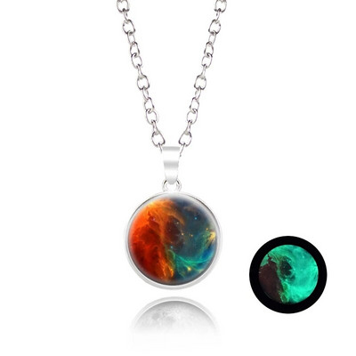 Novi dolazak Sjajni nakit Ogrlica s punim mjesecom Ručno izrađena staklena kupola Ogrlica s pomrčinom Mjeseca Sjaj u mraku Nakit s privjescima