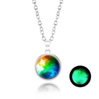 Novi dolazak Sjajni nakit Ogrlica s punim mjesecom Ručno izrađena staklena kupola Ogrlica s pomrčinom Mjeseca Sjaj u mraku Nakit s privjescima