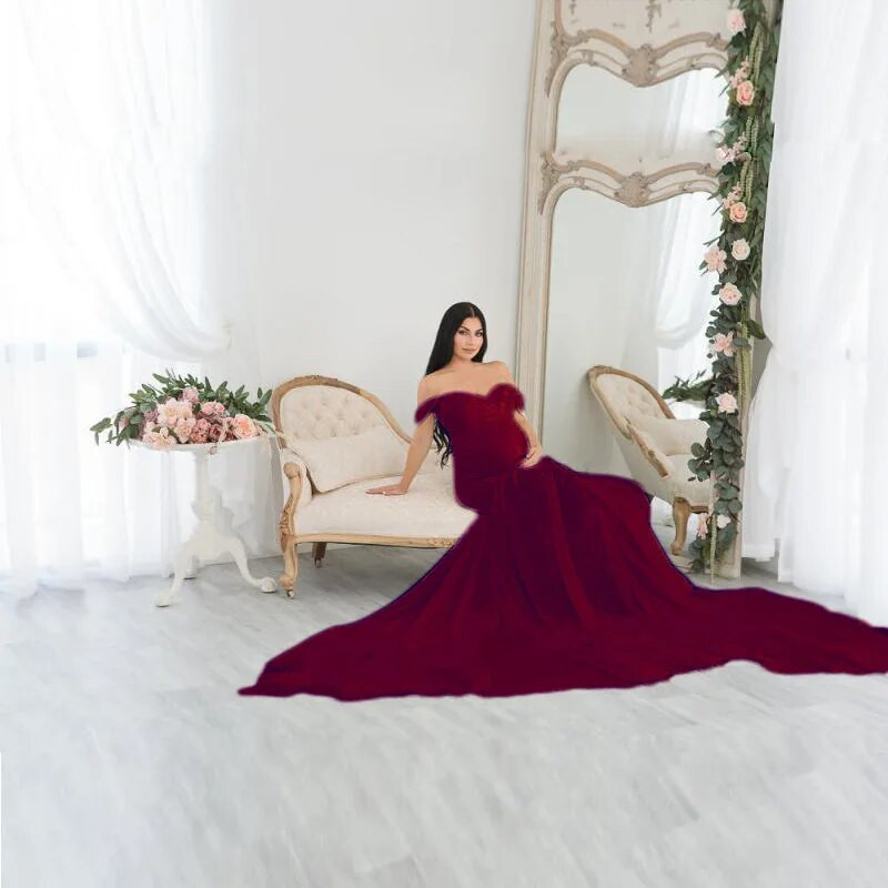 Duga bijela trudnička haljina Fotografija Rekviziti za vjenčanje Haljine za trudnice Odjeća Trudnička haljina za fotografiranje