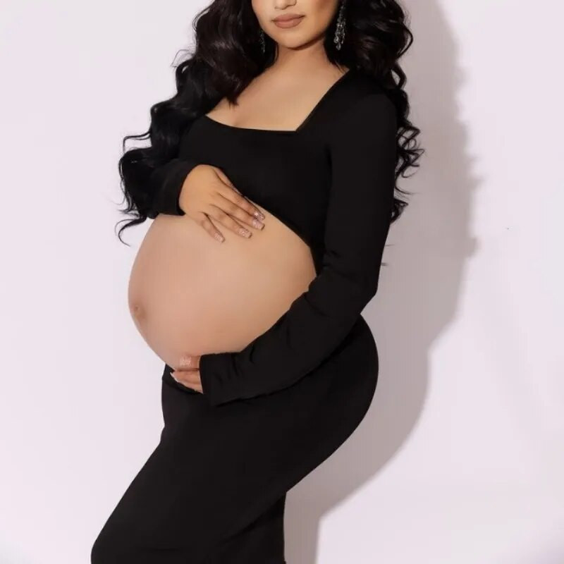 Haljine za trudničke fotografije Seksi izrezana maksi haljina bez leđa Baby Shower haljina za vjenčanje Odjeća za fotografije trudnica