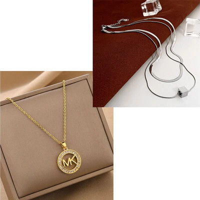 Κολιέ με ακανόνιστο οβάλ γράμμα Χρυσό χρώμα Κρεμαστό Κολιέ για Γυναικεία Προσωπικότητα Κολιέ από ανοξείδωτο ατσάλι Κομψό κόσμημα