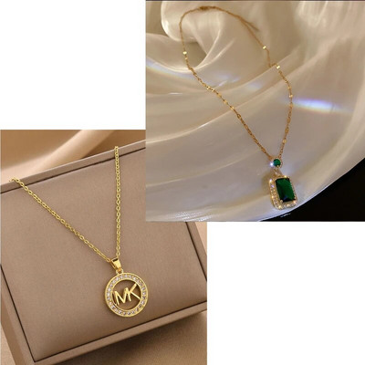 Κολιέ με ακανόνιστο οβάλ γράμμα Χρυσό χρώμα Κρεμαστό Κολιέ για Γυναικεία Προσωπικότητα Κολιέ από ανοξείδωτο ατσάλι Κομψό κόσμημα