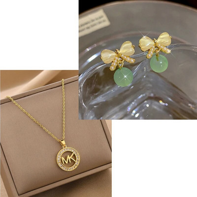 Κολιέ με ακανόνιστο οβάλ γράμμα Χρυσό χρώμα Κρεμαστό Κολιέ για Γυναικεία Προσωπικότητα Κολιέ από ανοξείδωτο ατσάλι Κομψό κόσμημα