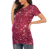 Majice za trudnice Ljetne majice s okruglim izrezom za trudnice kratkih rukava Cvjetne majice Mama Trudničke bluze Odjeća Ležerni pulover