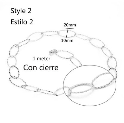 DIY Prodaja od nehrđajućeg čelika u metrima Velika ovalna ogrlica Ženski lanac s dugim O karikama srebrne/zlatne boje Ženski nakit Ogrlice