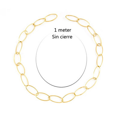 DIY Prodaja od nehrđajućeg čelika u metrima Velika ovalna ogrlica Ženski lanac s dugim O karikama srebrne/zlatne boje Ženski nakit Ogrlice
