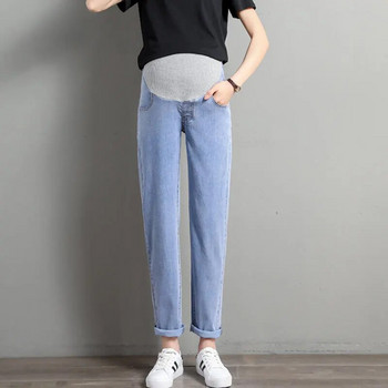Плюс дебели панталони за бременни жени лятна мода връхни облекла дънки голям размер свободни харем прави ежедневни панталони P06071