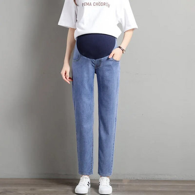 Plus debele hlače za trudnice ljetna modna vanjska odjeća traperice velike veličine široke harem ravne ležerne hlače P06071