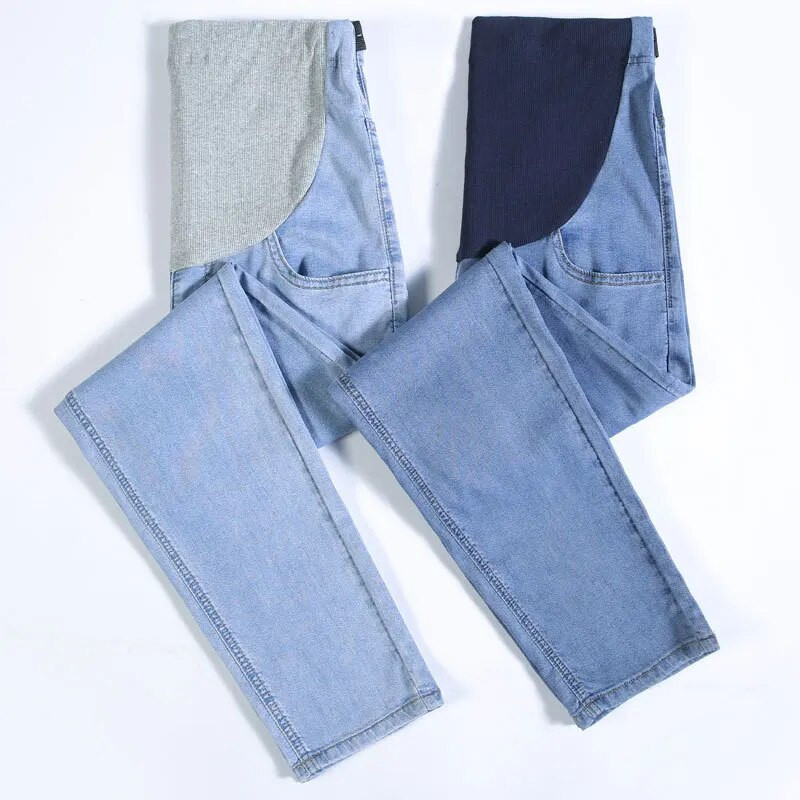 Plus debele hlače za trudnice ljetna modna vanjska odjeća traperice velike veličine široke harem ravne ležerne hlače P06071