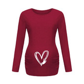 Jesenska odjeća za trudnice s printom smiješnog crtića Majice dugih rukava za trudnice velikih veličina Ženske vruće majice Odjeća za trudnice