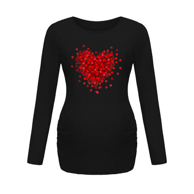 Jesenska odjeća za trudnice s printom smiješnog crtića Majice dugih rukava za trudnice velikih veličina Ženske vruće majice Odjeća za trudnice