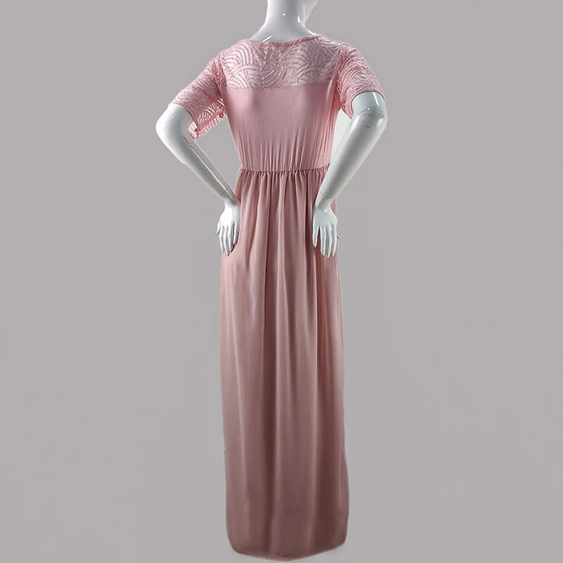 Vasarinė nėščiųjų kūdikių dušo suknelė moterims Nėščia moteris fotosesijai Nėriniai Voile Šifono pusė