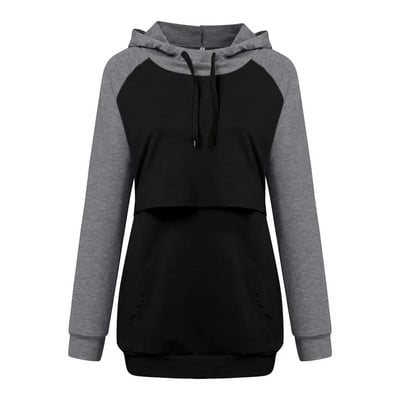 Majica s kapuljačom za trudnice Žene za dojilje Dukserica za trudnice s kapuljačom i dugim rukavima za dojenje Dukserica s kapuljačom za trudnice s dugim rukavima