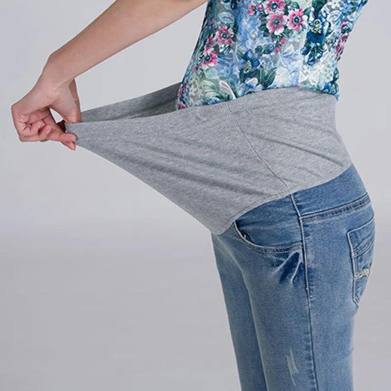 Traper trudničke duge za trudnice Odjeća za trudnice pamuk + traper odjeća kratki trbušni traperice hlače visokog struka