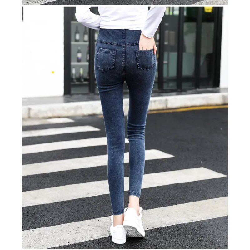 Proljetne i jesenske nove modne traperice za trudnice Jednobojne ležerne hlače Ženske mekane i udobne hlače za trudnice