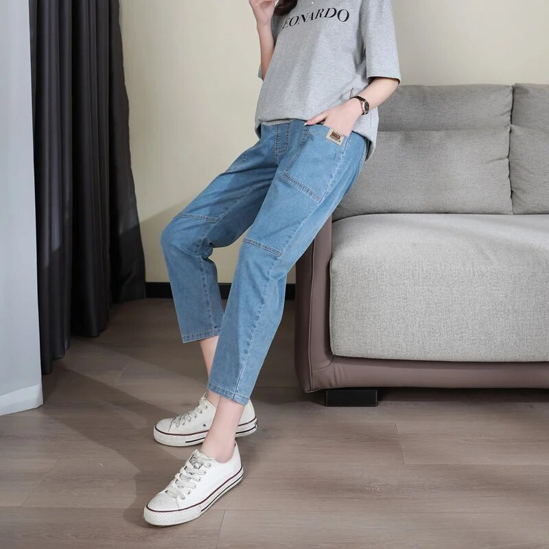 Traperice za trudnice Ljetne tanke široke ležerne hlače za trudnice Udobne traperice za trudnice