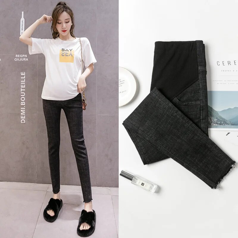 Traperice za trudnice Proljeće i ljeto Novo Ženska moda za trudnice Hlače prikladne za kožu Ležerne hlače