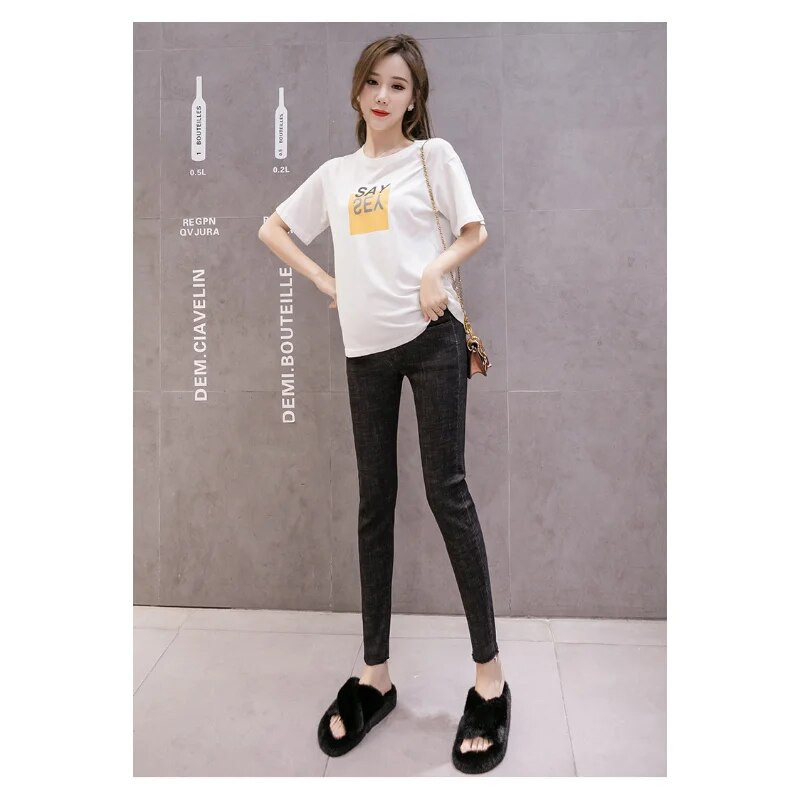 Traperice za trudnice Proljeće i ljeto Novo Ženska moda za trudnice Hlače prikladne za kožu Ležerne hlače