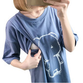 Ljetna odjeća za dojilje Majica kratkih rukava za trudnice Odjeća za trudnice kratkih rukava Pamučna majica 3909