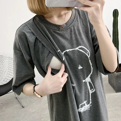 Ljetna odjeća za dojilje Majica kratkih rukava za trudnice Odjeća za trudnice kratkih rukava Pamučna majica 3909