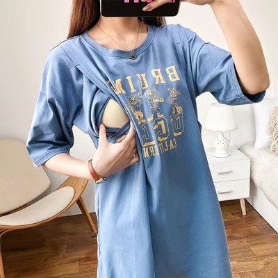 Ljetna odjeća za dojilje Majica kratkih rukava za trudnice Odjeća za trudnice kratkih rukava Pamučna majica 3909