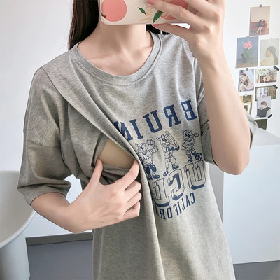 Ljetna odjeća za dojilje Majica kratkih rukava za trudnice Odjeća za trudnice kratkih rukava Pamučna majica 3909