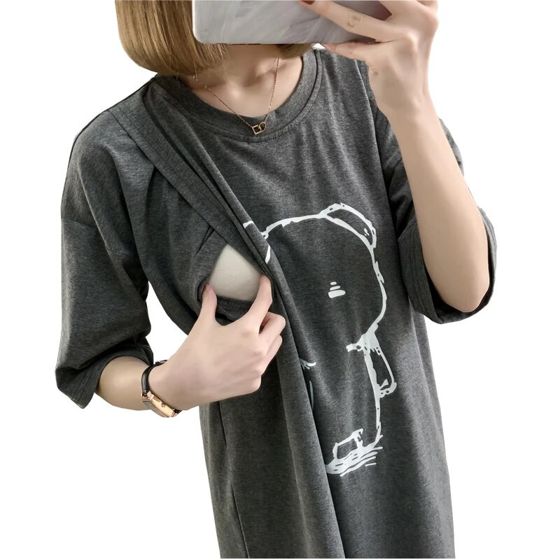 Ljetna odjeća za dojilje Majica kratkih rukava za trudnice Odjeća za trudnice kratkih rukava Pamučna majica 3909