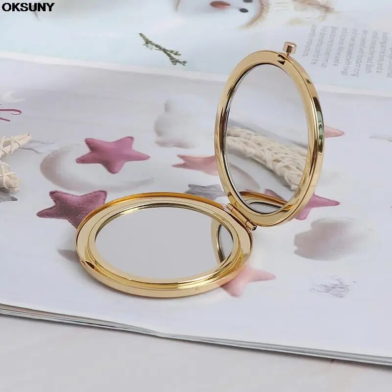 1PC prijenosno dvostrano ogledalo modno žensko žensko ogledalo za šminkanje kozmetičko sklopivo kompaktno džepno s alatom za šminkanje lijep dar