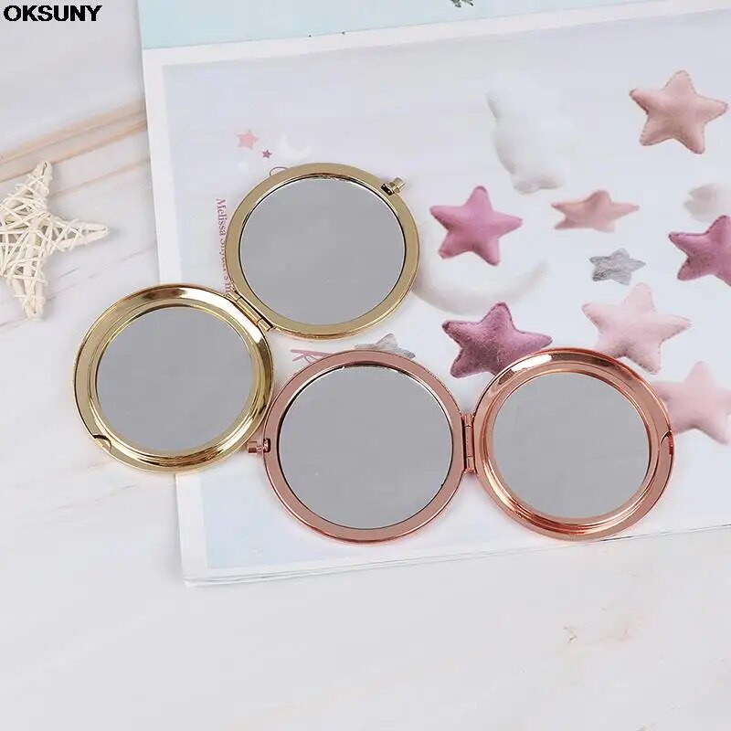 1PC prijenosno dvostrano ogledalo modno žensko žensko ogledalo za šminkanje kozmetičko sklopivo kompaktno džepno s alatom za šminkanje lijep dar