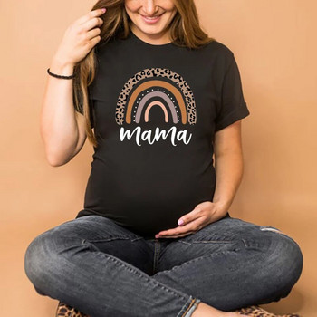 Nordic Rainbow Mama εμπριμέ μπλουζάκι έγκυο κοντομάνικο μπλουζάκι εγκυμοσύνης Ανακοίνωση εγκυμοσύνης Πουκάμισο καινούργια μαμά μπλουζάκια Ρούχα