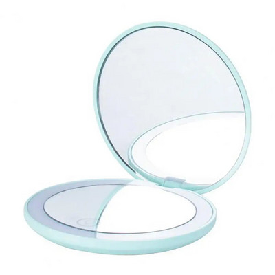 Meigipeegel Kvaliteetne C-tüüpi kahepoolne LED-kosmeetiline peegel Kompaktne valgustusega LED-meigipeegel